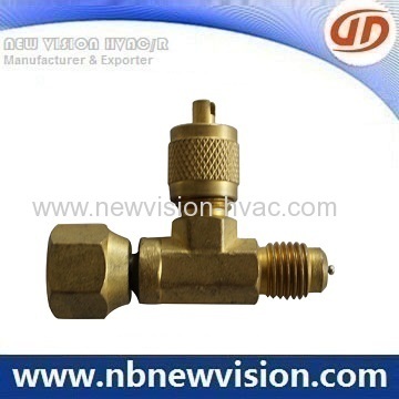Brass Tee Male Fitting With Female Flare Nut - Charging Valve 