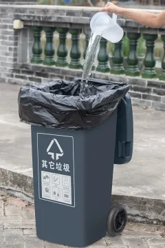PE Black Plastic Garbage Bag on Sheet