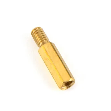 Screw Post Brass Hexagon With Thread Center Hole