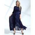 Women's Elegant Lace Ruffle Maxi Dress