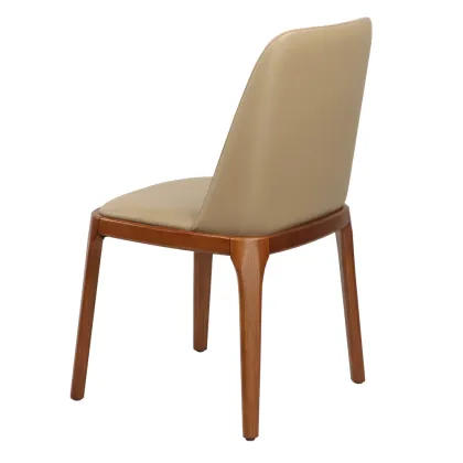 Walnut solid wood leather Grace chair