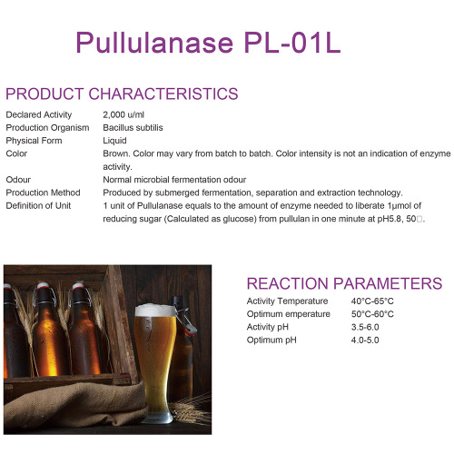 Pullulanase สำหรับการต้มเบียร์ให้ผลผลิต