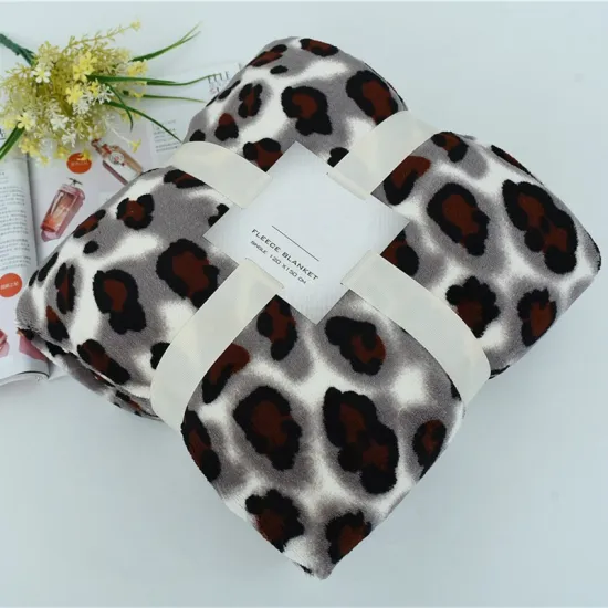 120*150 CM popular thick blanket leopard sherpa fleece blankets for winter double layer