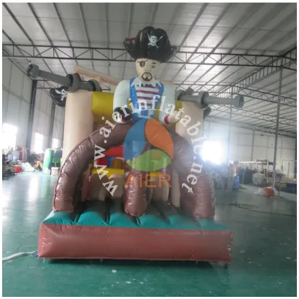 2016 pirateship themed Inflatable obstacle courses with slides / Cheap obstacle course playground for kids