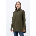 Damen Batwing -Ärmel -Rollkragenpullover -Pullover