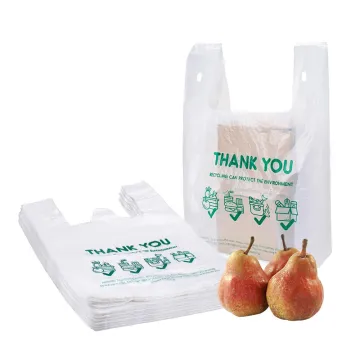 Disposable Grocery Logo Printing Vest Carrier Take out Packaging Plastic Shopping Bag