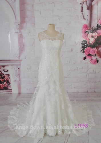 2016 guangzhou new arrival sheath mermaid bridal wedding gowns vintage lace