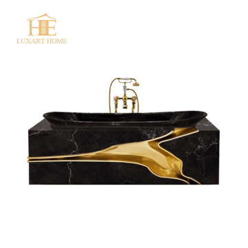 Unique Irregular Shape Acrylic Bathtub with Faucet