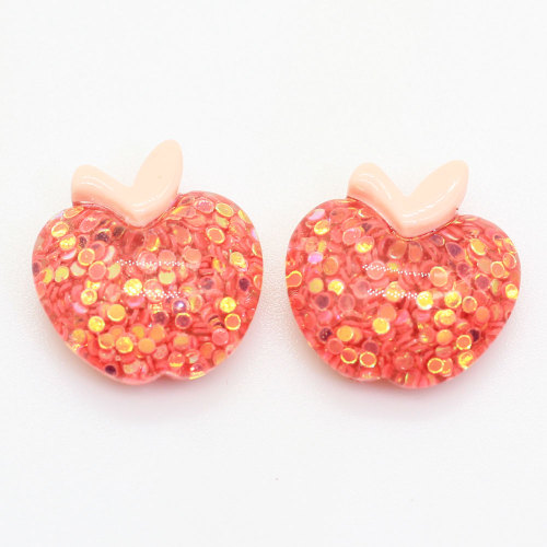 Résine Glitter Fruit Cabochon Enfants Jouet Décor Articles 100 pcs 18*20mm Mignon Miniature Artisanat À La Main Artisanat Ornements