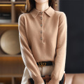 Simple Solid Color Sweatshirt with Half Button Lapel