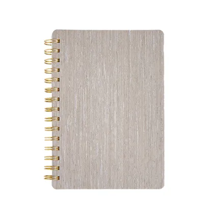 Wood material hardcover spiral notebook