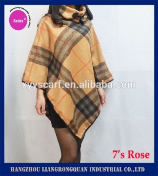 2016 cheap fashionable women winter pashmina polyester poncho shawl