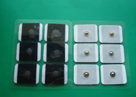 Medical Self-adhesive Electrode Pad For Beauty Equipment, Gray Rectangle 4.5*3.5cm Snap Electrode Pads