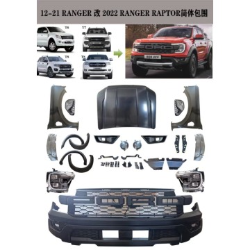 12-21 Ranger Actualización 2022 Kit de cuerpo Ranger Raptor para accesorios 4x4