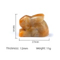 Kiwi Stone Handmade Craved 1.0Inch Rabbit Ornament (18X27mm) for Home Decor