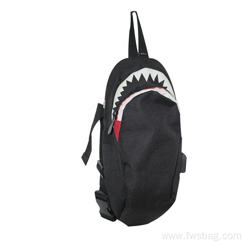 2022 new design casual chest bag shark shoulder bag lightweight chest bag for man