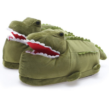 Women's Fluffy Crocodile Design Slippers - Winter Home Comfort