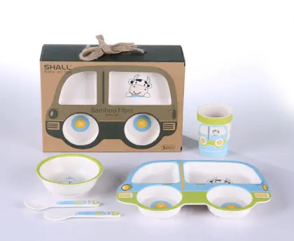 plastic baby feeding set bowl plate cup dinnerware