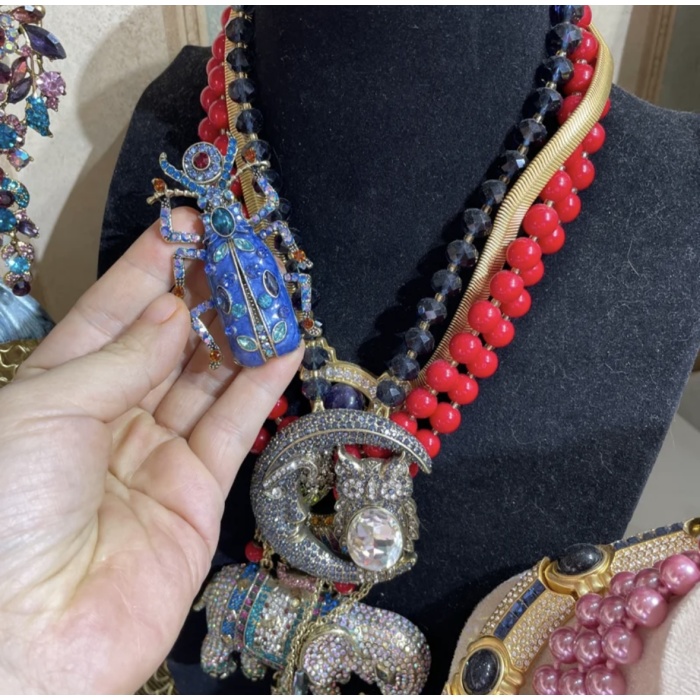 Broche de escaravelho para esmalte vintage