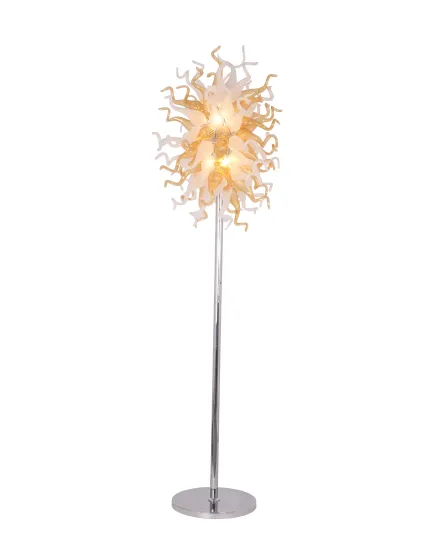 Chihuly Amber Yellow Glass Chandelier Floor Lamp for Bedroom or Children's Room