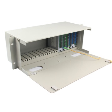 19\" 4U Rack Mount Chassis with Closure Door - 16 Slot LGX Box Inserted PLC Optical Splitter
