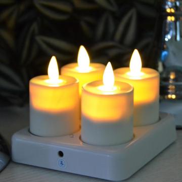 Velas de luz de chá sem chamas recarregáveis ​​com controle remoto