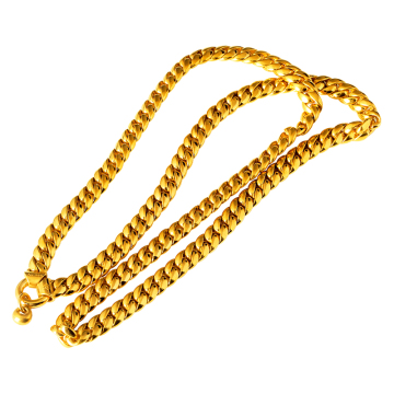 Custom Miami Cuban Link Chain 14K/18K Gold Plated & Sterling Silver Necklace for Men