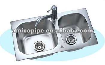 Am mirror polished brushed satin stainless steel kitchen sink
