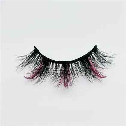 pink glitter lashes 15mm wispy glitter fake eyelashes