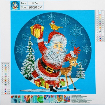 Diamante de cristal em forma de pintura de Papai Noel Pintura