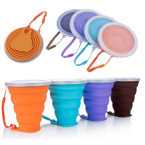 Tasses de voyage pliables en silicone personnalisées