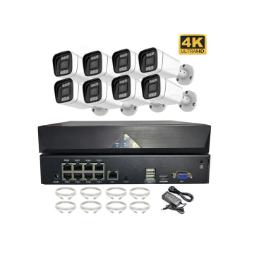 Kit da 8ch UYC Remote Control 4K Poe NVR - 8MP 4K Full Color Night Outdoor Security Camera CCTV