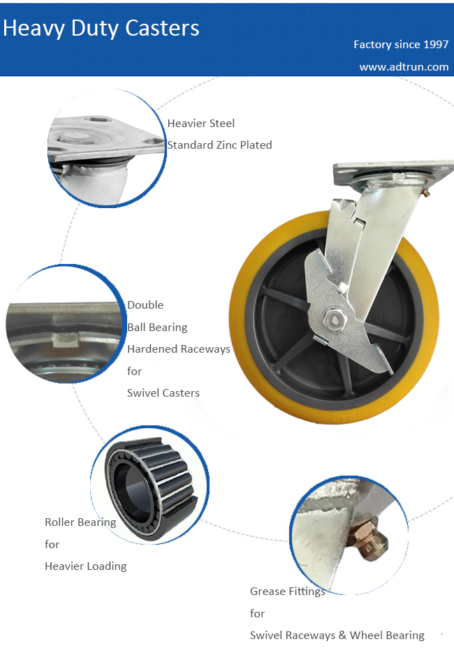 Advantage of our heavy duty TPR Plate Casters