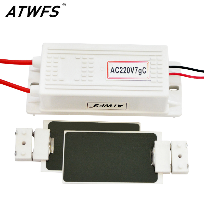 ATWFS New Ozone Generator 7g 220v/110v/12v +2 PCS 3.5g Ceramic Plate (Ozone Generator Accessory) Ozonator