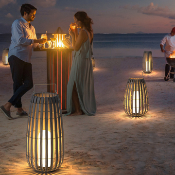Waterproof IP65 Rattan Woven Outdoor Lawn Lights for Garden and Terrace Decor