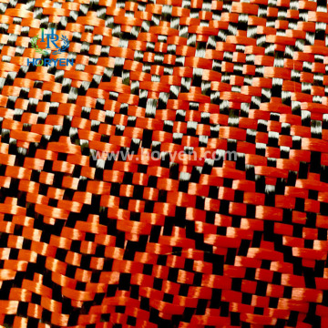 New design lightweight red aramid carbon fiber cloth