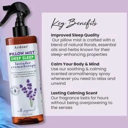 Lavender Oil Pillow Spray: Natural Organic Essential Oil for Relax, Calm, and Deep Sleep