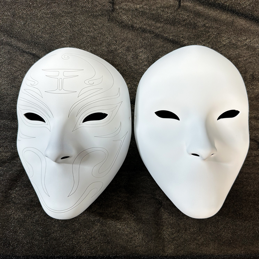 Blank White DIY Painting Chinese Style Mask
