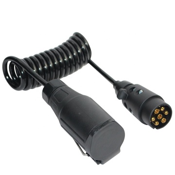 7*0.5mm Spiral Spring Cable Electric Extension Cable with 7pin Trailer Connectors