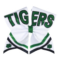 Tiger Silver Glitter Large Cheer Hair Bows