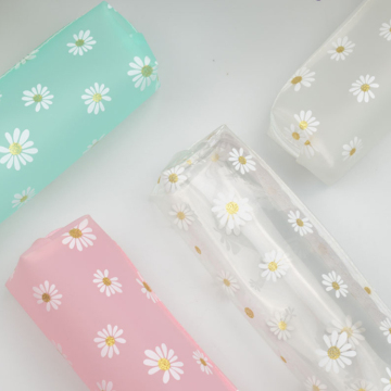 Korean Transparent TPU Daisy Pen Bag for Students