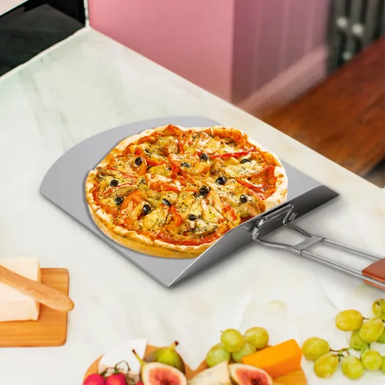 Large Stainless Steel Pizza Peel Pizza Shovel Pizza Tools With Foldable Handle