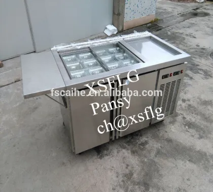 Pans to show & freeze ice cream and roll fry ice cream machine
