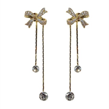 Elegantes pendientes de borla bowknot para mujeres