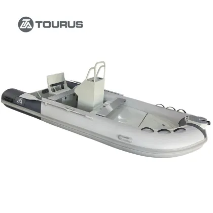 TOURUS Aluminum Rib Boat: Factory Wholesale Pontoon Skiff with Center Console for Fishing