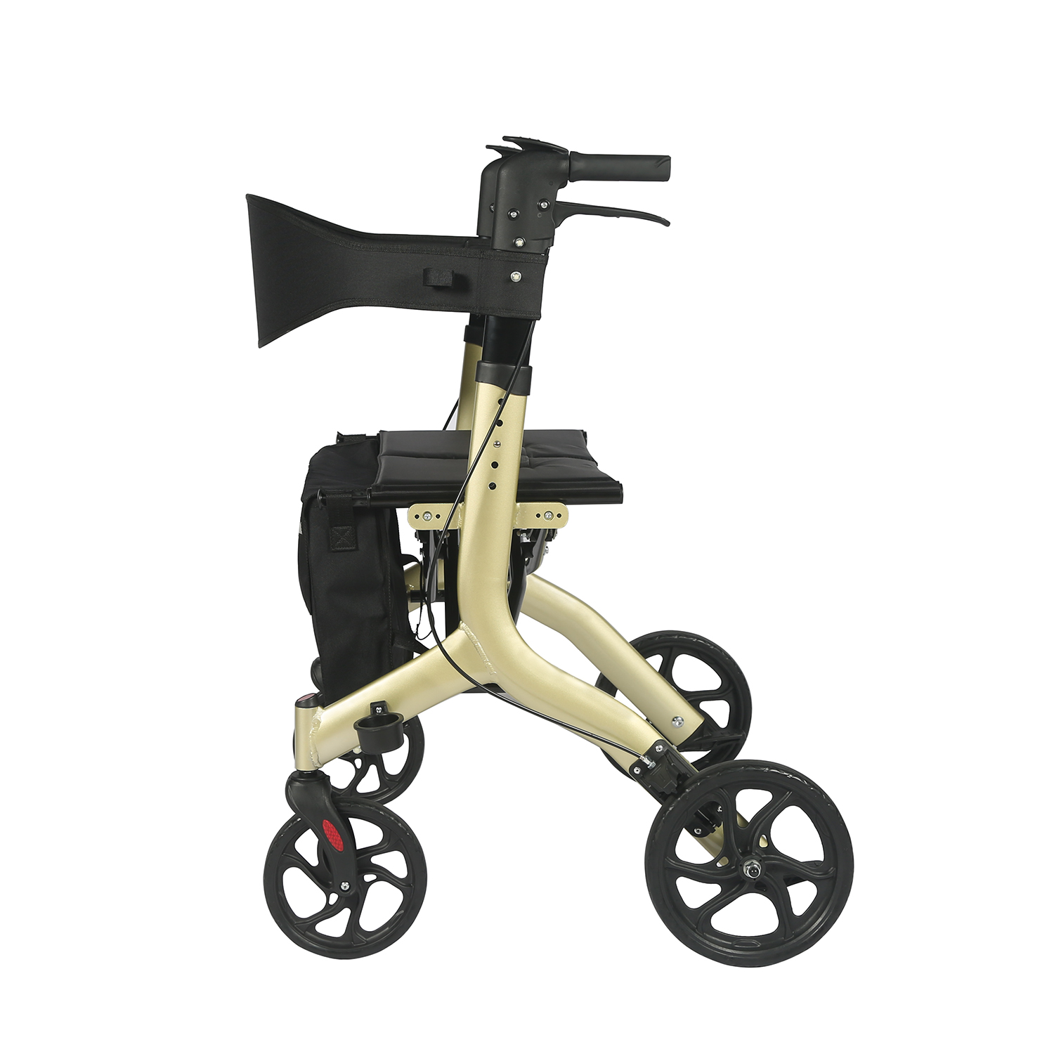 2021 Tonia Strengthen Frame Foldsble Rollator For Elderly Disable Patients Champagne Tra32m2