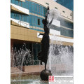 Garden Woman Dancing Fountain Sculpture