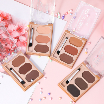 Custom Logo Three-Color Eyebrow Powder Pan Waterproof Cream Eyebrows for Beginners