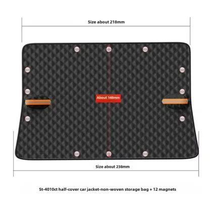 Thickened Magnetic Snow Cover for Black Car with Antifreeze Half Cover