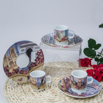 Daily use ceramic cup and saucer